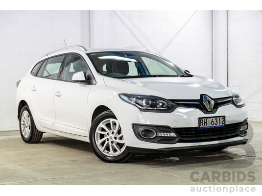 4/2015 Renault Megane Dynamique K95 MY14 4d Wagon Glacier White Turbo 1.2L