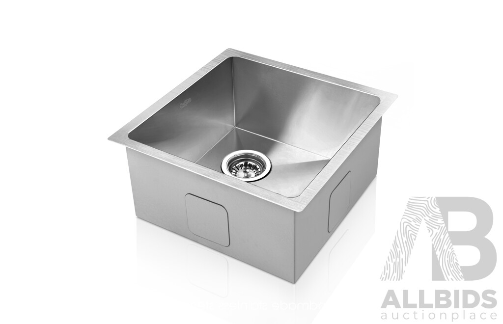 Stainless Steel Kitchen/Laundry Sink with Strainer Waste 440 X 440 Mm - Brand New