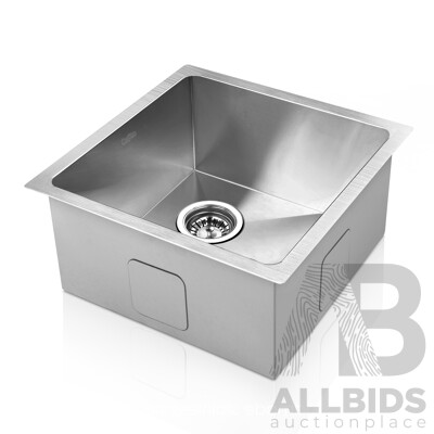 Stainless Steel Kitchen/Laundry Sink with Strainer Waste 440 X 440 Mm - Brand New