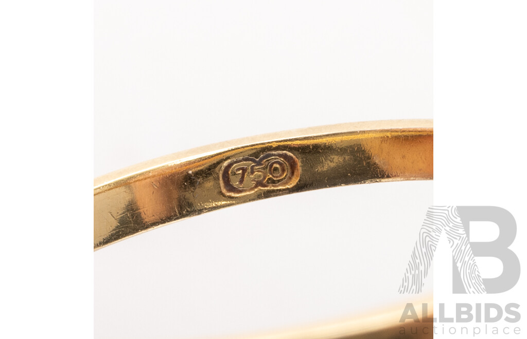 18ct Vintage Diamond Daisy Engagement Ring, Est.TDW0.025ct, Size P, 3.03 Grams