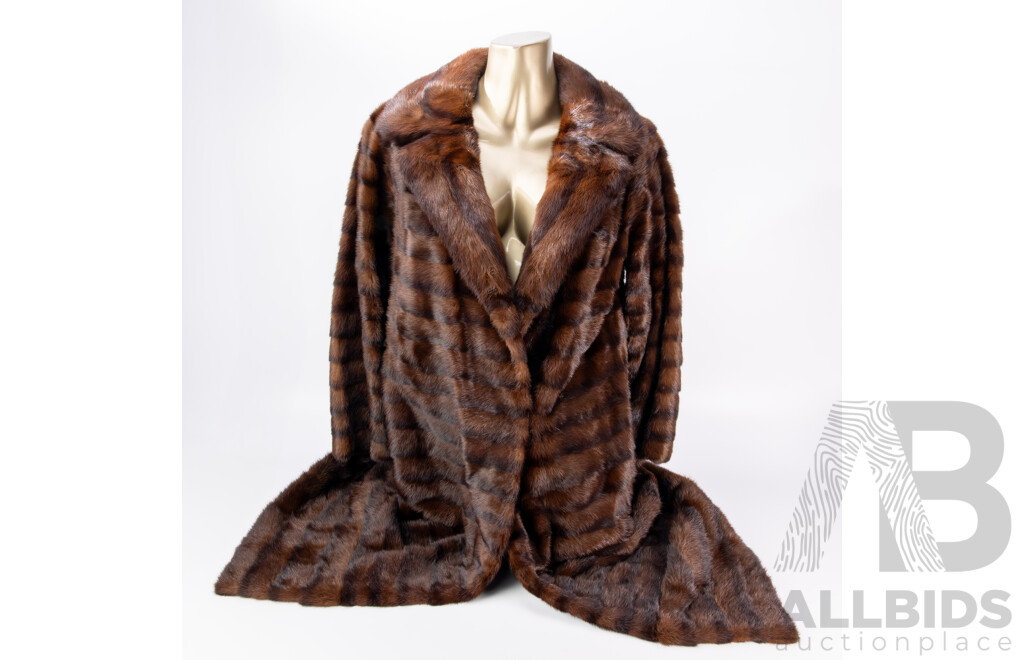 Vintage Mink Three Quarter Length Fur Coat by Tom Fong Fur Co, Hong Kong