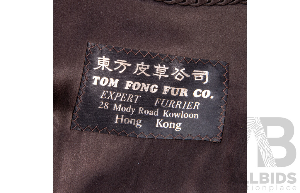 Vintage Mink Three Quarter Length Fur Coat by Tom Fong Fur Co, Hong Kong