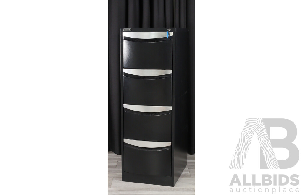 Modern Metal Four Drawer Filing Cabinet by Stilford
