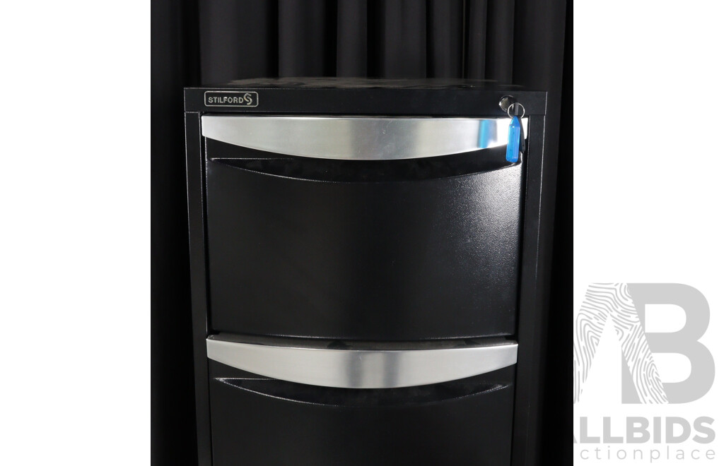 Modern Metal Four Drawer Filing Cabinet by Stilford