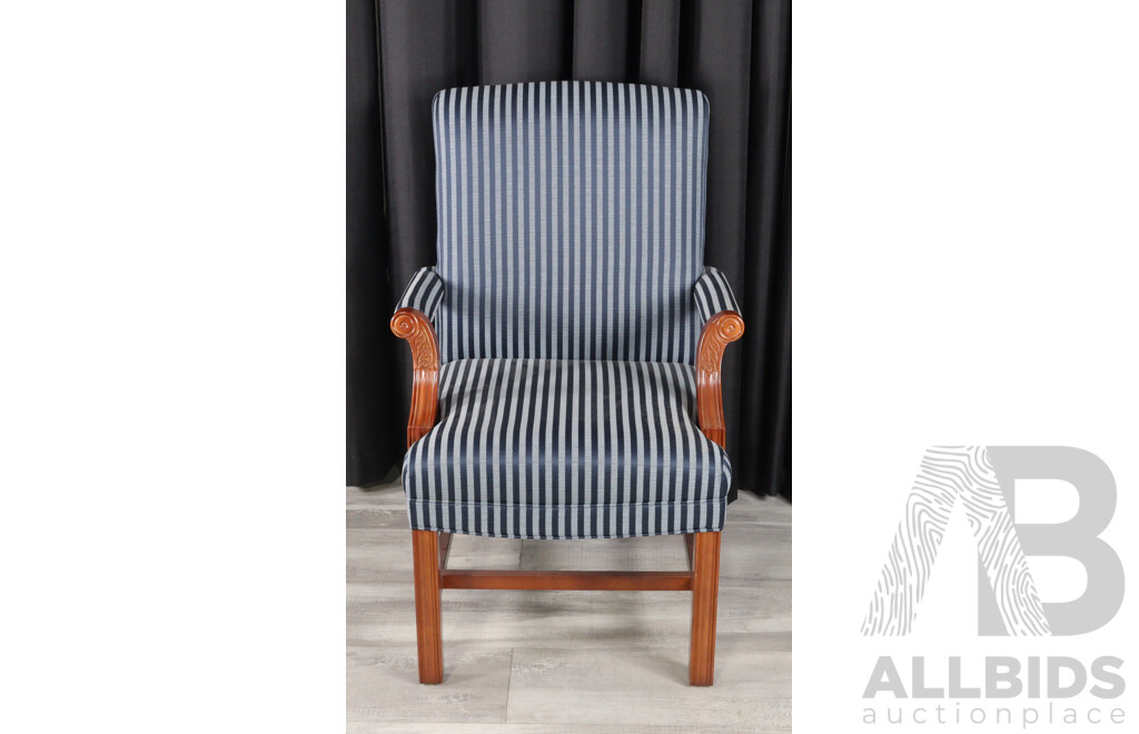 Pair of Georgian Style Timber Framed Armchairs