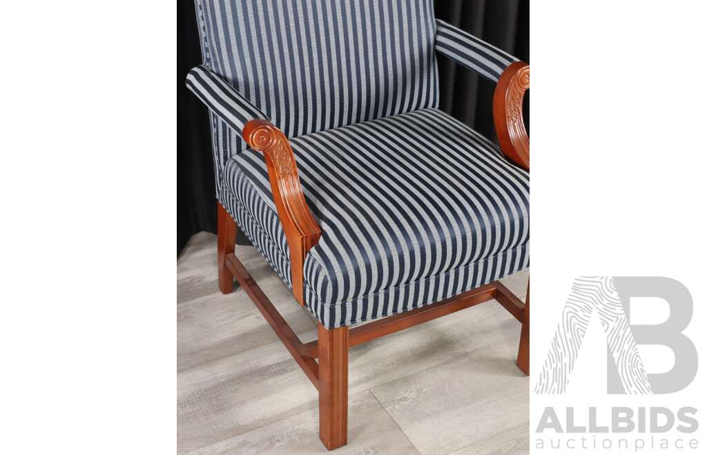 Pair of Georgian Style Timber Framed Armchairs