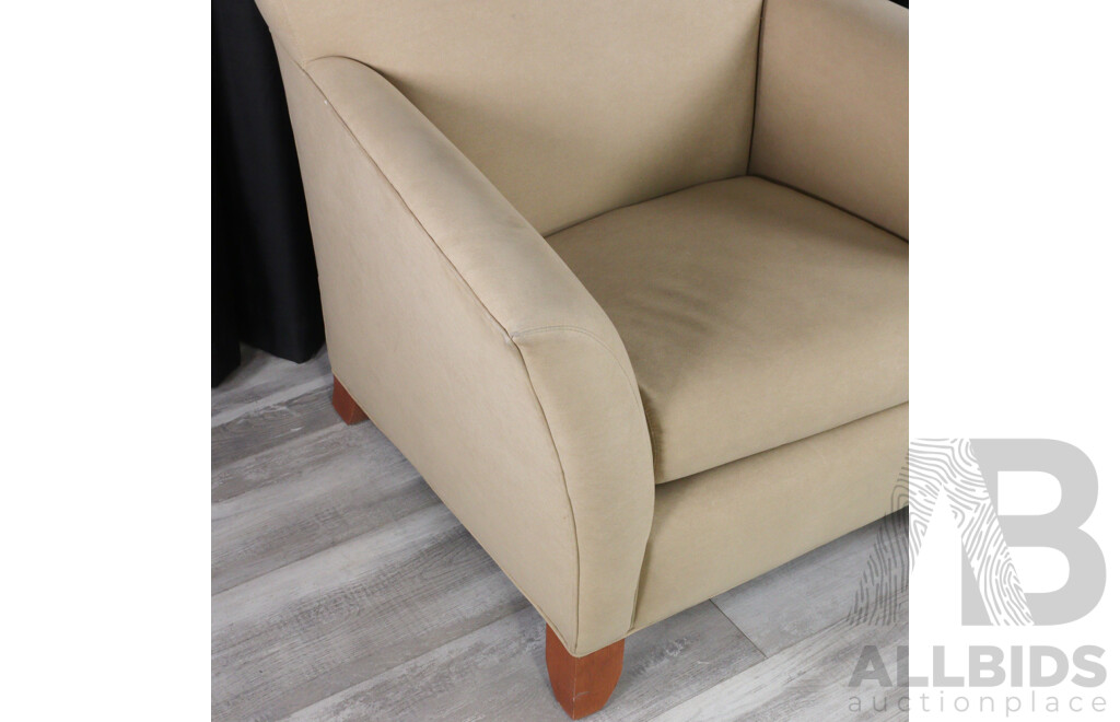 Modern Art Deco Style Brown Suede Armchair by Cabot Wrenn Furniture