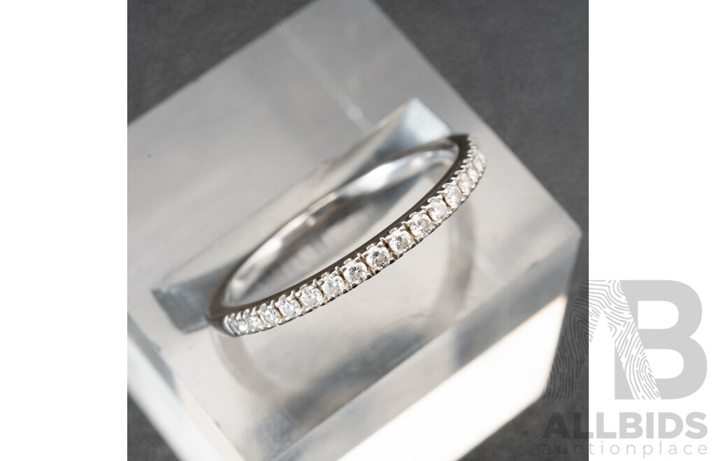 18ct White Gold Diamond Wedding Ring, TDW0.15ct, Size K, 1.94 Grams