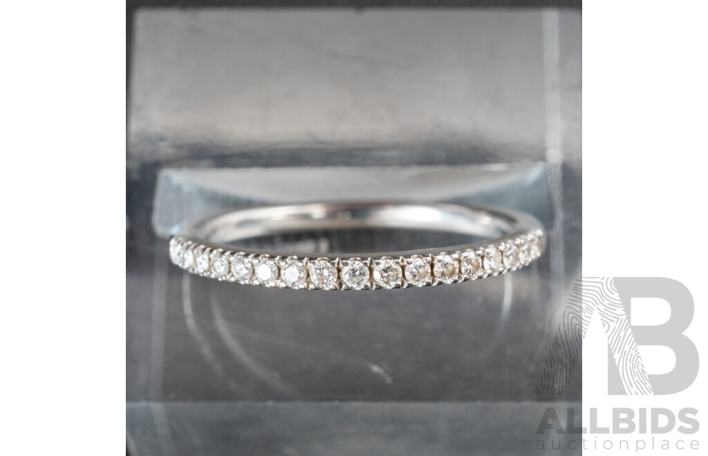 18ct White Gold Diamond Wedding Ring, TDW0.15ct, Size K, 1.94 Grams