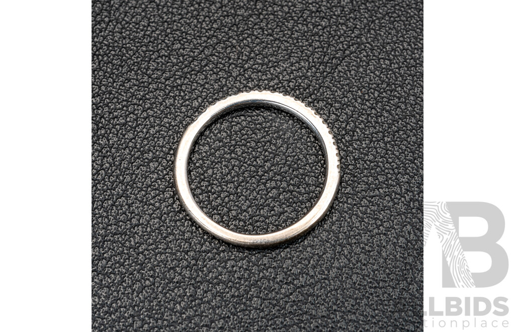 18ct White Gold Diamond Wedding Ring, TDW0.15ct, Size K, 1.94 Grams