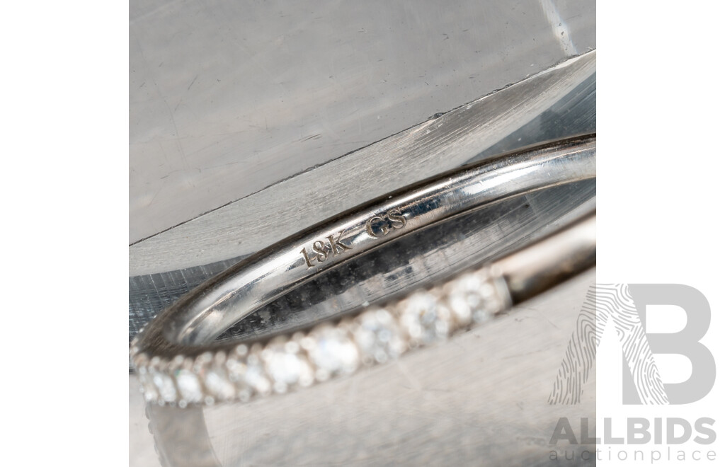 18ct White Gold Diamond Wedding Ring, TDW0.15ct, Size K, 1.94 Grams