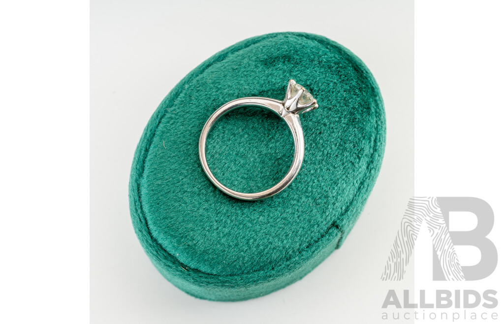 18ct White Gold Hearts & Arrows Diamond Solitaire Engagement Ring, TDW0.90ct with EGL Cert, Size K, 3.19 Grams