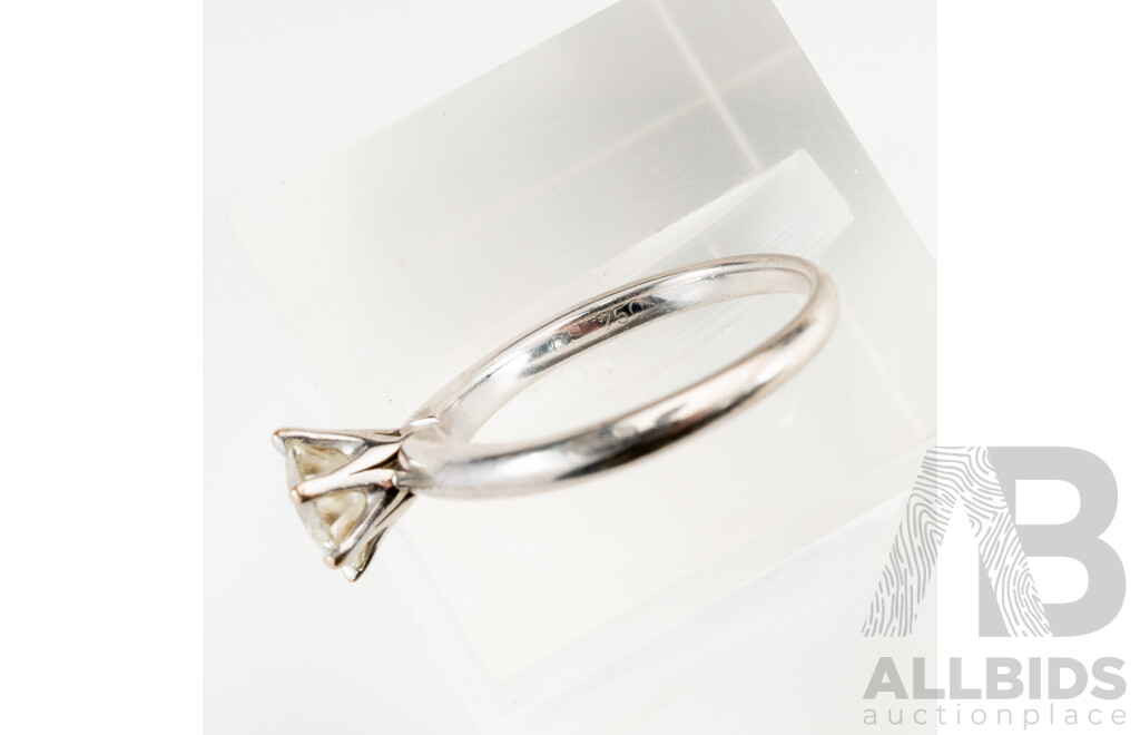 18ct White Gold Hearts & Arrows Diamond Solitaire Engagement Ring, TDW0.90ct with EGL Cert, Size K, 3.19 Grams