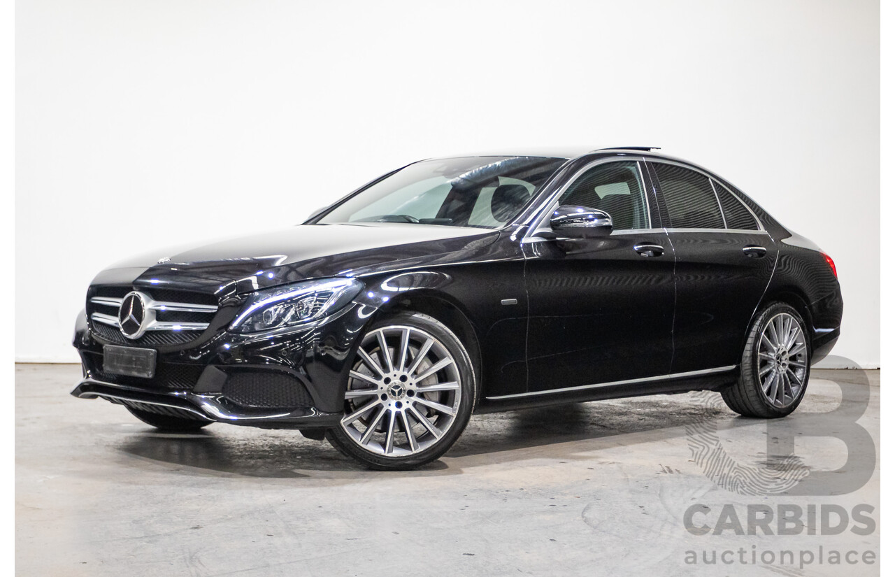 03/2018 Mercedes-Benz C350e 205 MY18 4D Sedan Obsidian Black Turbo 2.0L / 60kW Hybrid