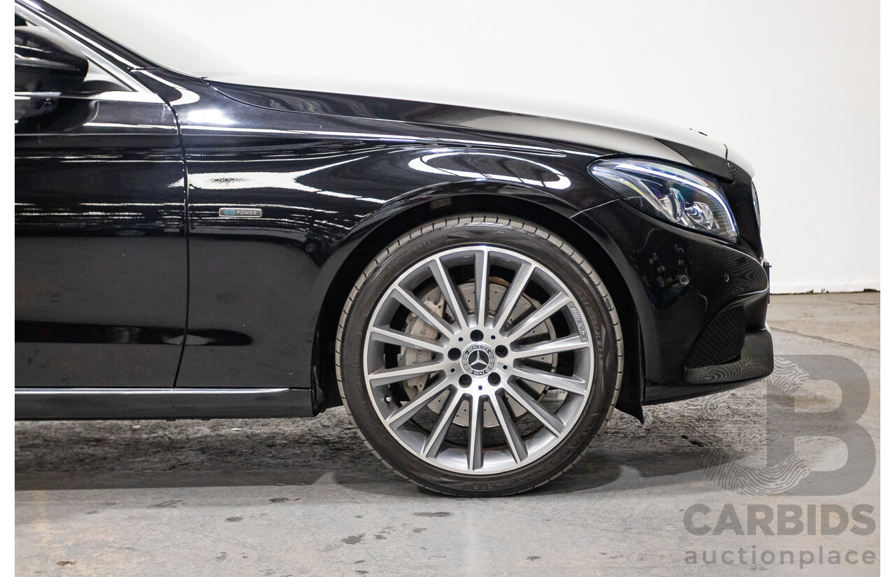 03/2018 Mercedes-Benz C350e 205 MY18 4D Sedan Obsidian Black Turbo 2.0L / 60kW Hybrid