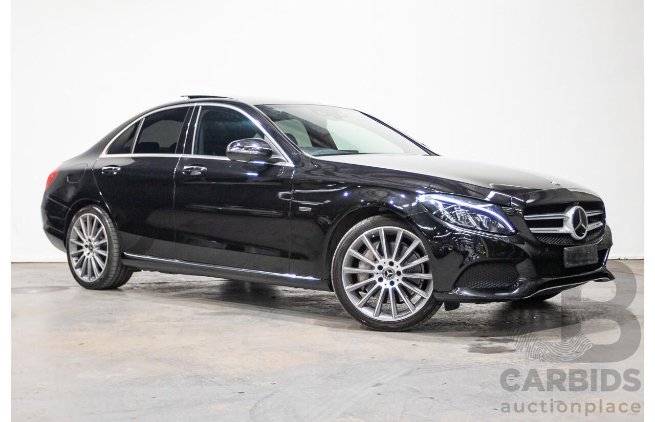 03/2018 Mercedes-Benz C350e 205 MY18 4D Sedan Obsidian Black Turbo 2.0L / 60kW Hybrid