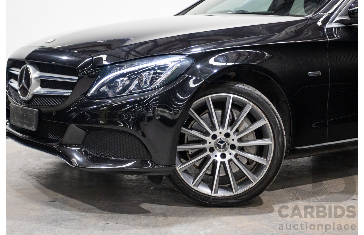03/2018 Mercedes-Benz C350e 205 MY18 4D Sedan Obsidian Black Turbo 2.0L / 60kW Hybrid