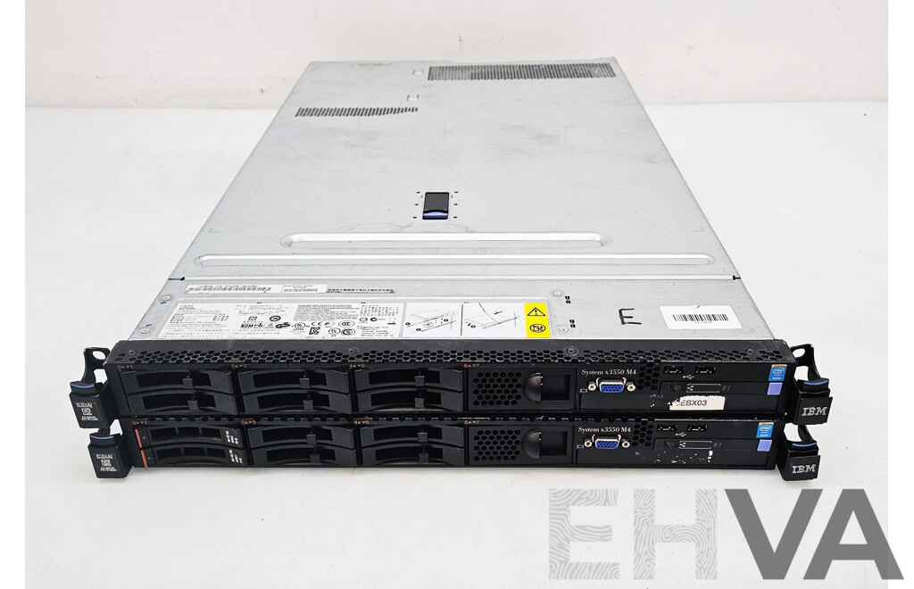 IBM System X3550 M4 1RU Server - Lot of Two