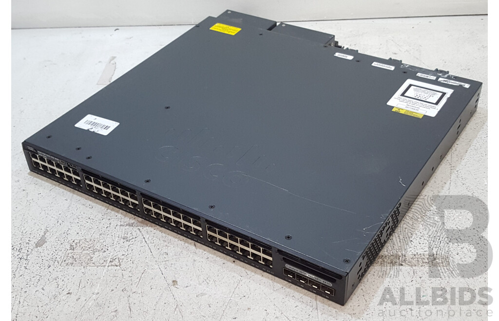 Cisco (WS-C3650-48FS-S) Catalyst 3650 48 PoE+ 4X1G 48-Port Gigabit Ethernet Switch