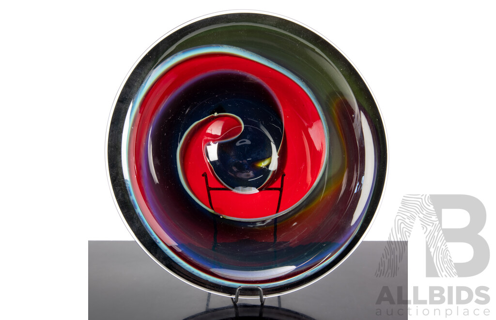 Retro Australian Studio Art Glass Bowl by James McMurtie