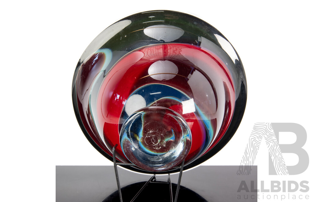 Retro Australian Studio Art Glass Bowl by James McMurtie