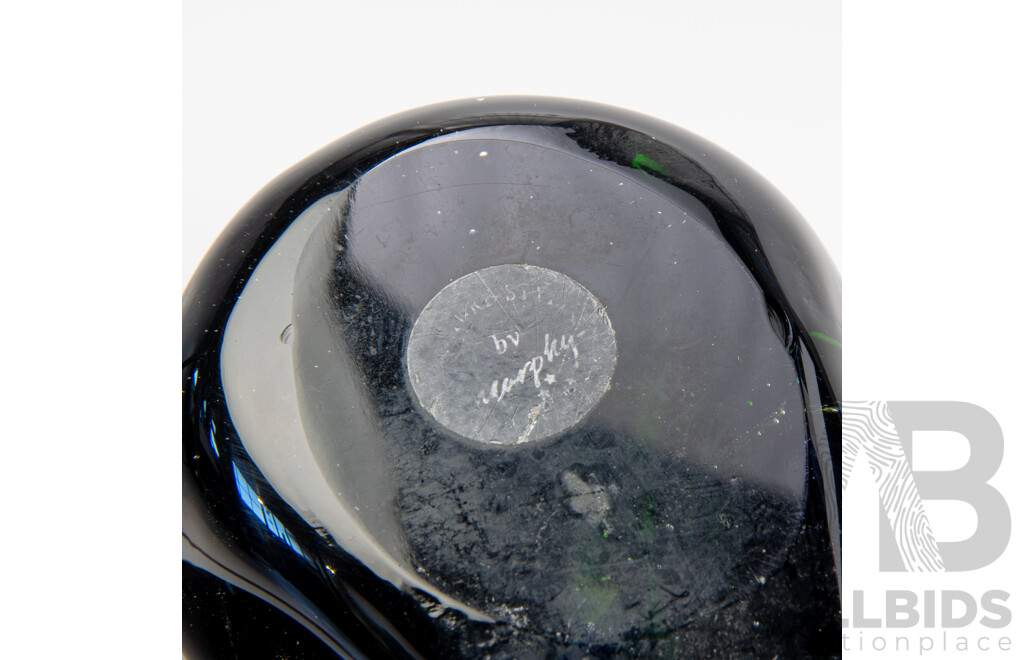 Retro Studio Art Glass Lidded Jar Along with Pair Art Glass Sommerso Sculptures by Murphy