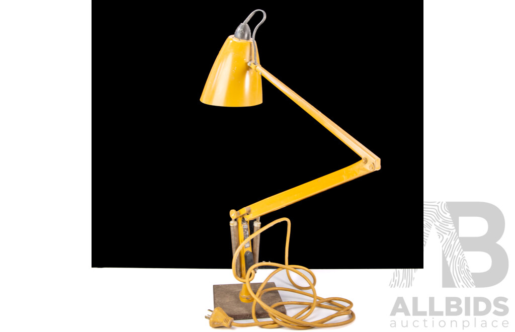 Mid Century Yolk Yellow Studio K Planet Desk Lamp Designed by Bill Iggulden for Planet Lighting