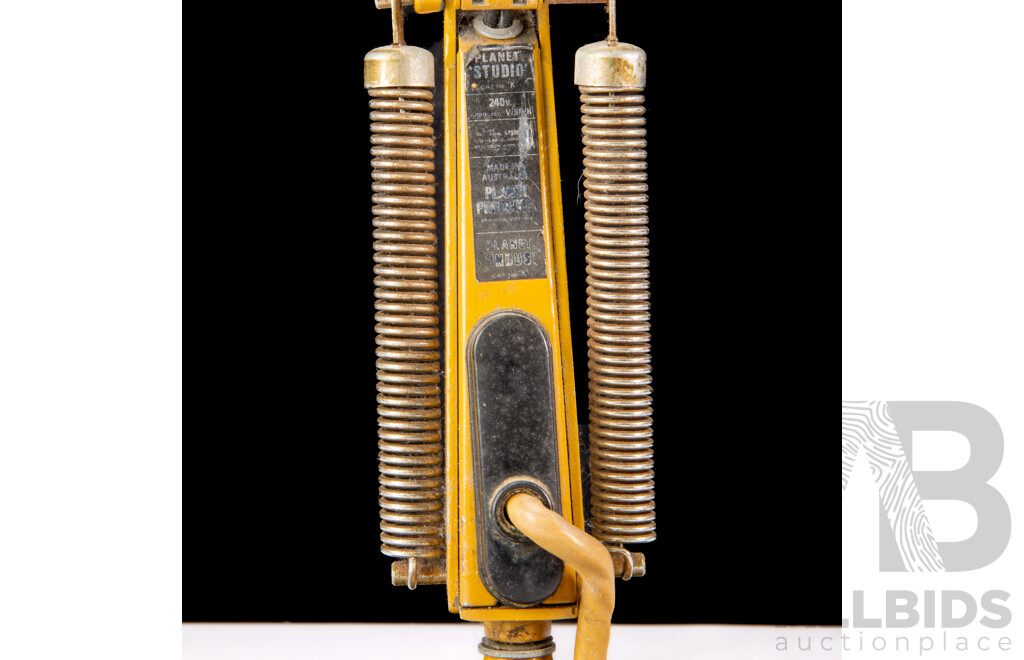 Mid Century Yolk Yellow Studio K Planet Desk Lamp Designed by Bill Iggulden for Planet Lighting
