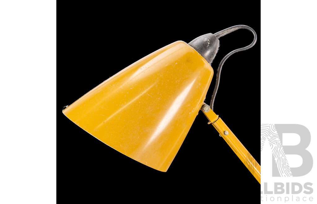 Mid Century Yolk Yellow Studio K Planet Desk Lamp Designed by Bill Iggulden for Planet Lighting