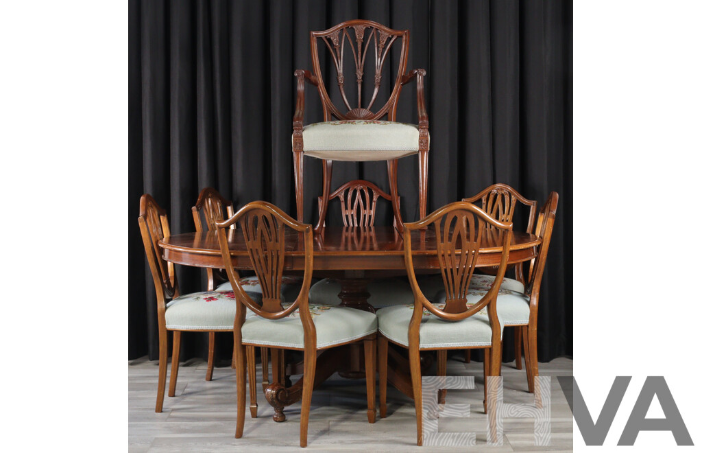 Hepplewhite Style Nine Piece Dining Suite