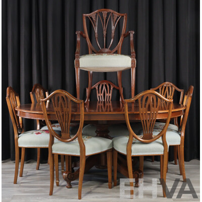 Hepplewhite Style Nine Piece Dining Suite