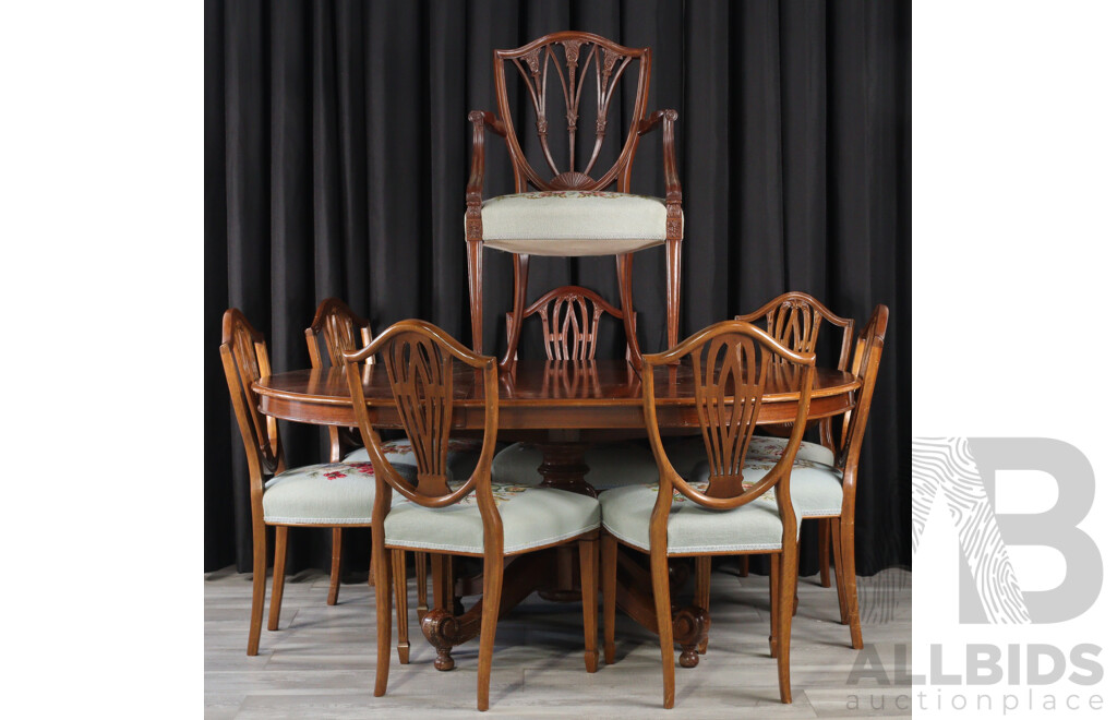 Hepplewhite Style Nine Piece Dining Suite