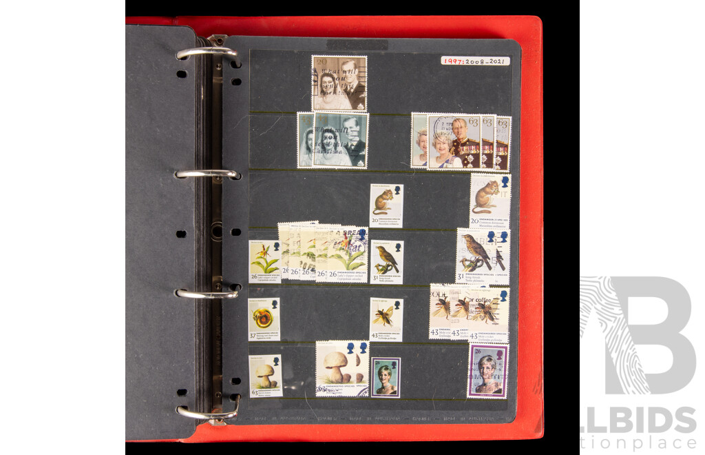 Three Albums of Australian and United Kingdom Stamps, Examples Spanning 1880's to 2000's