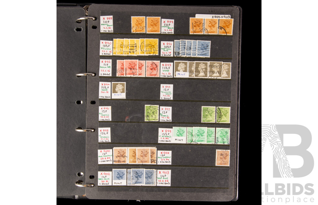 Three Albums of Australian and United Kingdom Stamps, Examples Spanning 1880's to 2000's