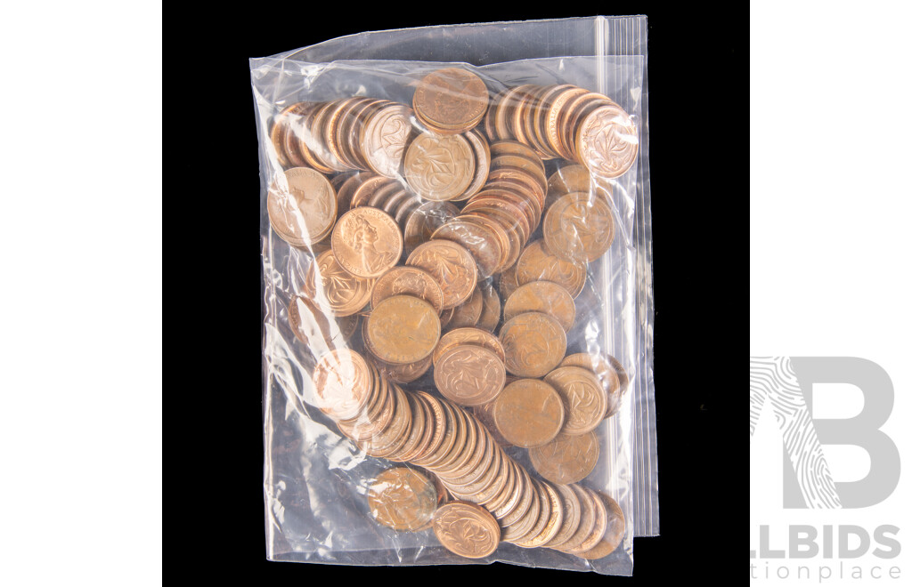 Ten Australian Pennies, Examples 1911 to 1964, Two Cent Coins, Examples 1966 to 1989, Commemorative Fifty Cent Coins 1995, 2001 QLD, New Zealand and Fiji Coins Including Fiji 1934 Silver Shilling, Vintage USA Coins