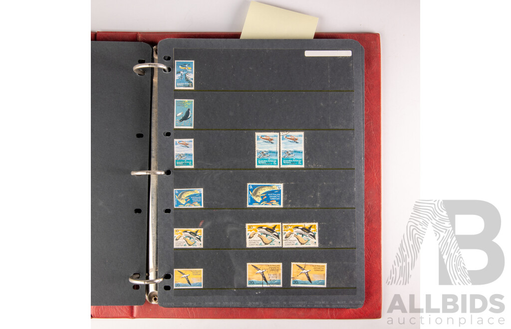 Collection of Australian and Antarctic Territory Mint and Cancelled Stamps Examples Spanning 1950's to 2000's, PNG 1991 Annual Album, Forty Royal Years Album, 1988 Bicentennial and More