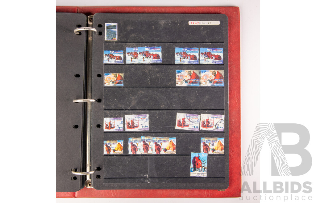Collection of Australian and Antarctic Territory Mint and Cancelled Stamps Examples Spanning 1950's to 2000's, PNG 1991 Annual Album, Forty Royal Years Album, 1988 Bicentennial and More