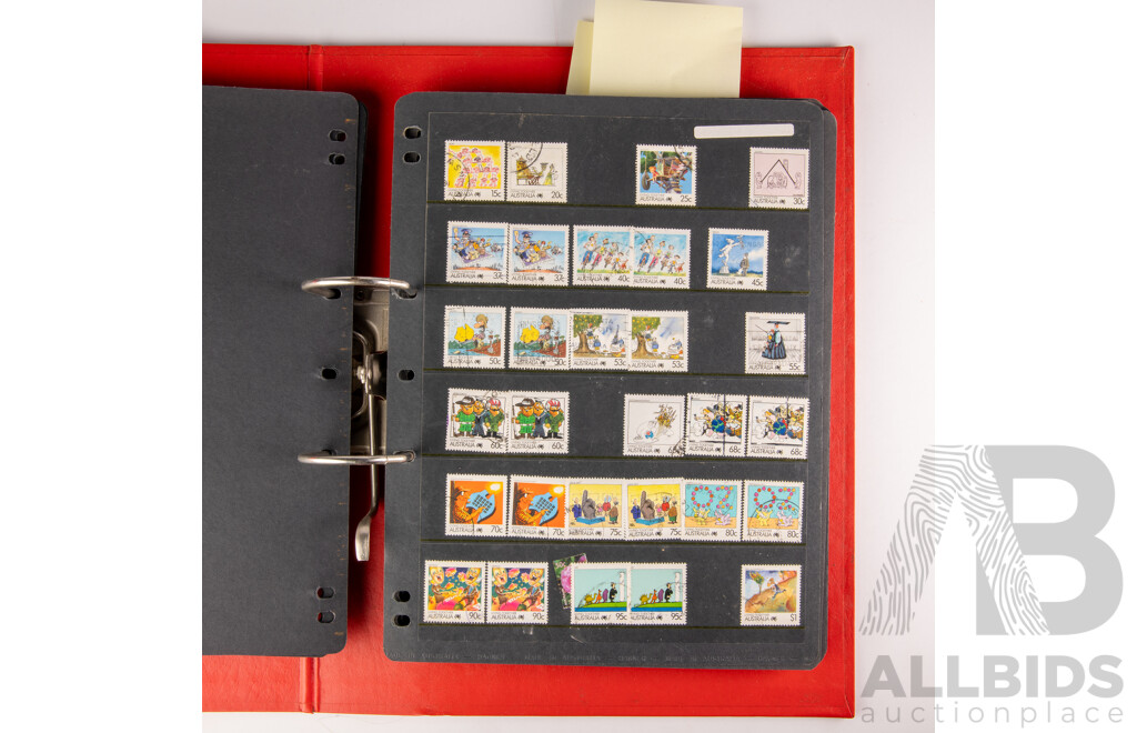 Collection of Australian and Antarctic Territory Mint and Cancelled Stamps Examples Spanning 1950's to 2000's, PNG 1991 Annual Album, Forty Royal Years Album, 1988 Bicentennial and More