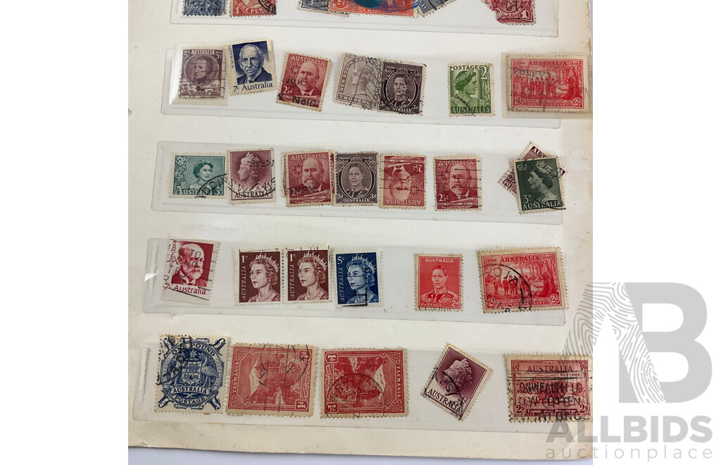 Collection of Australian Colonial and Predecimal Stamps Including QV Van Diemens Land, Western Australia, South Australia, Queensland New South Wales, Hand Cancel, KGV, KGVI