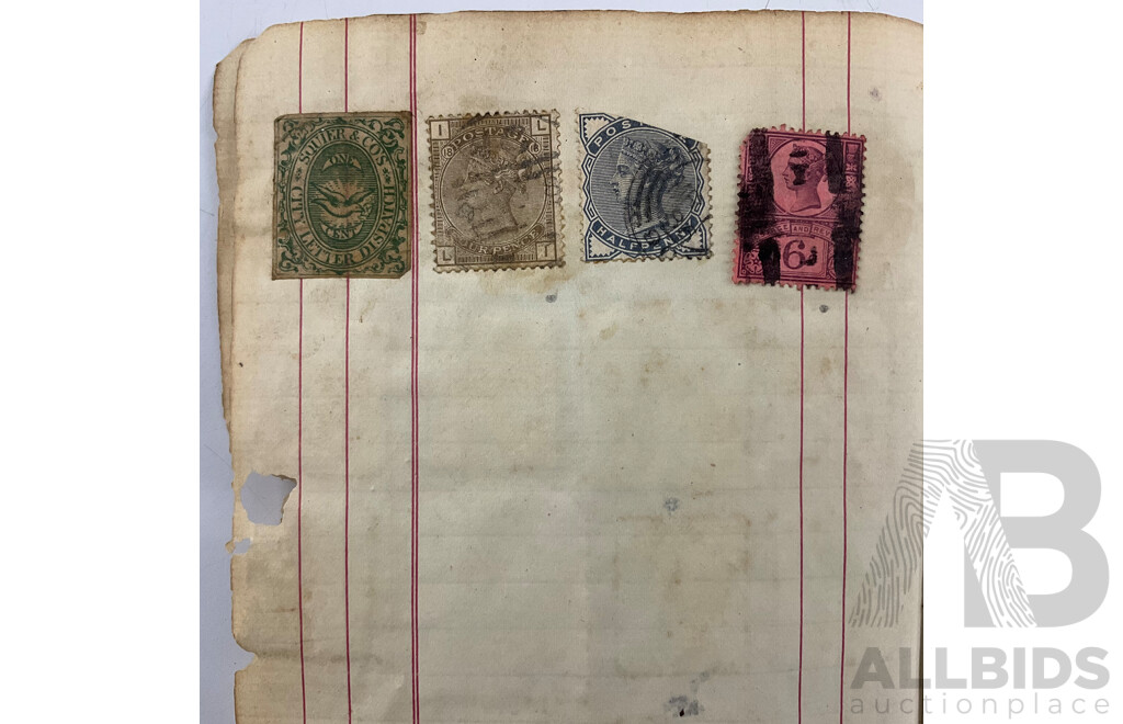 Album of Mostly Antique International Stamps Including Wurttemberg Imperf, New Zealand 1870's, USA Lincoln, Washington, Jackson, Franklin, Switzerland, France, Germany, Italy, Bavaria, Sweden, Norway, Hanover, Fiji, Austria Baden, Prussia and More