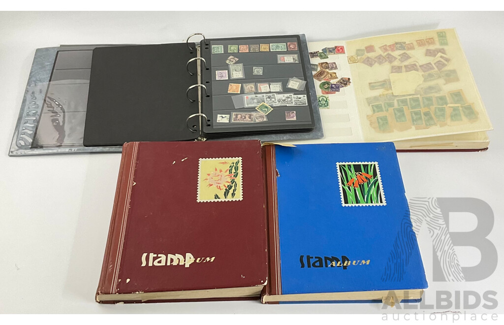 Collection of Vintage Stamps Including Australia and New Zealand Predecimal, St Helena, Mali, Brazil, Fiji, Samoa, Tonga, USA and More