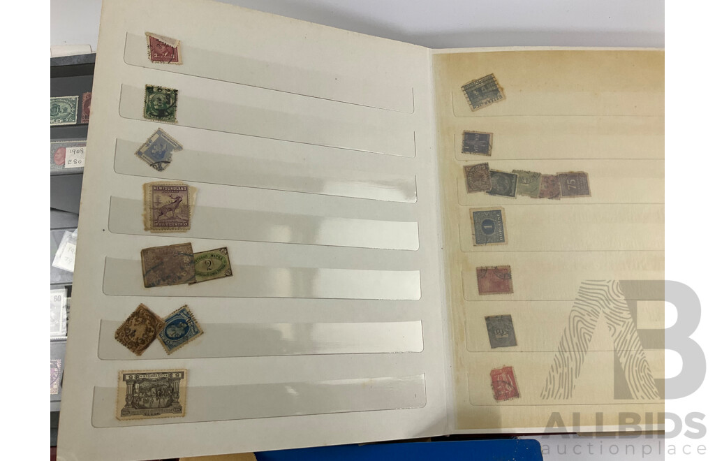 Collection of Vintage Stamps Including Australia and New Zealand Predecimal, St Helena, Mali, Brazil, Fiji, Samoa, Tonga, USA and More
