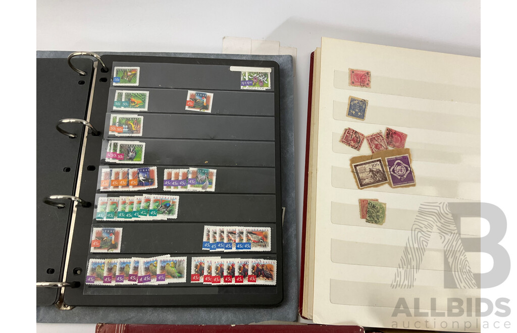 Collection of Vintage Stamps Including Australia and New Zealand Predecimal, St Helena, Mali, Brazil, Fiji, Samoa, Tonga, USA and More