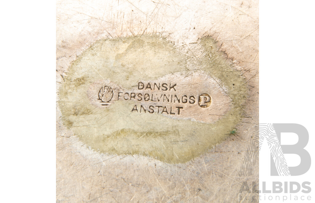 Collection Vintage Silver Plate Serving Ware From Det Ostasiatiske Kompagni with Engraved Company Logo to Each