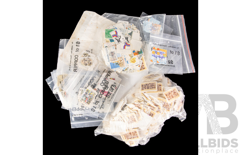 Bulk Lot of Cancelled Australian Stamps, Examples Spanning 1950's to 2000's, Some International - Overall Weight Approximately One Kilogram