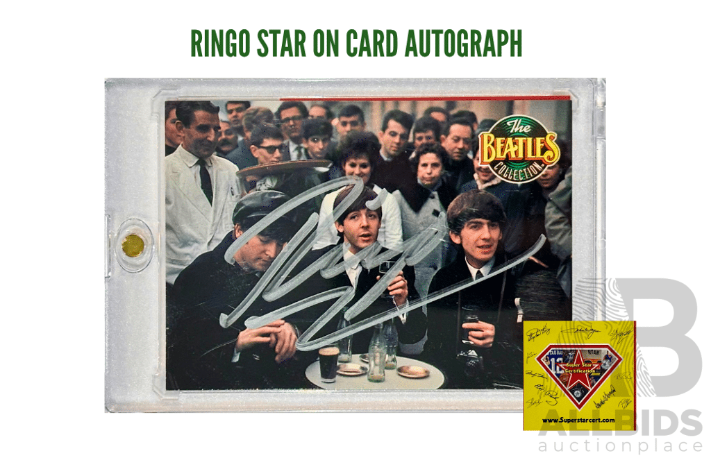 Ringo Starr On Card Autograph