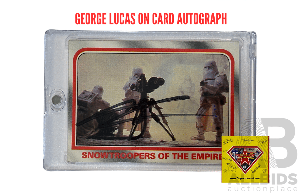George Lucas Signed Star Wars Snowtroopers Trading Card.
