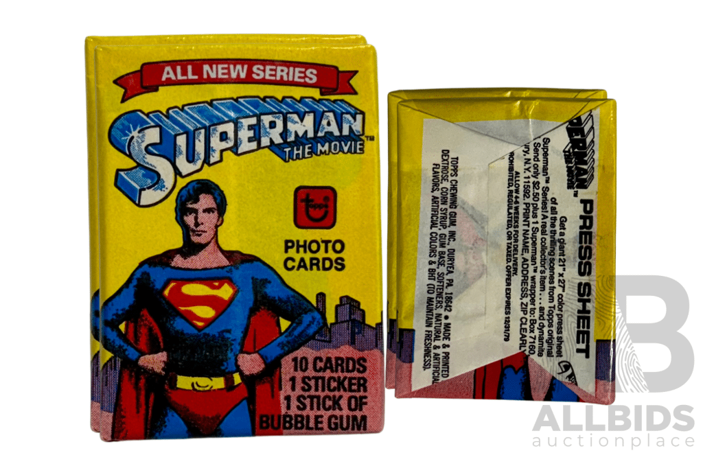Superman The Movie 1978 Topps Sealed Wax Pack.