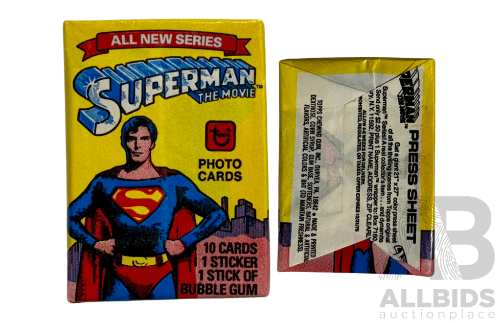 Superman The Movie 1978 Topps Sealed Wax Pack.