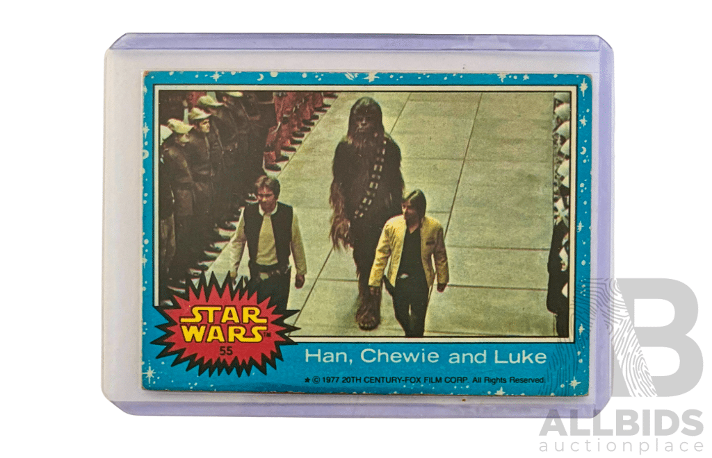 1977 Star Wars Han Chewie and Luke Card #55